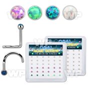 4f35mz display w 24 pcs of 316l steel clip on nose rings w 1 5m nose piercing