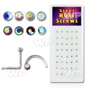4f3epl box w surgical steel nose screw spirals 1mm round flat nose piercing