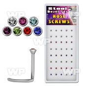 4f3epy display box of 40 pieces of 316l steel nose screw spirals nose piercing