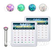 4f45me box w 16pcs of clear bio flex nose screw w 1 5mm round nose piercing