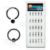 4f6are box w of black ion plated captive bead ring s 1mm 2 5mm ear lobe piercing