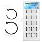 4f6buy box w of black ion plated 316l steel fake nose clips 0 8 nose piercing