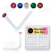 4f7kp box of clear acrylic l shaped nose studs 0 8mm 1 5mm rou nose piercing