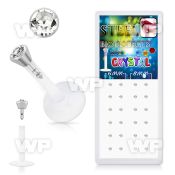 4fbcne box w bio flex labrets 1 2mm 2 5mm push in surgical stee lower lip piercing