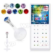 4fbcnk box w bio flex labrets 1 2mm 2 5mm push in surgical stee lower lip piercing