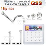 4fhu3e box w g23 titanium nose screw spirals 1mm press fit clea nose piercing