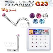 4fhu3k box w g23 titanium nose screw spirals 1mm press fit crys nose piercing