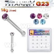 4fhu4k box w g23 titanium nose bone 1mm press fit crystal top nose piercing