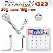 4fhub0 titanium l shaped nose pins 20g 18g 2mm ball 16pcs
