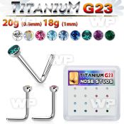 4fhubk titanium l shaped nosepins colors bezel setting 16pcs