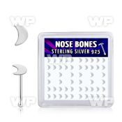 4fqj5 925 silver nose pins 22g flat moon top 52