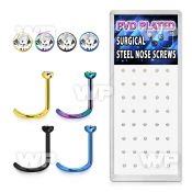 4fu39 box w ion plated surgical steel nose screw spirals 0 8mm nose piercing
