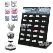4gvjij display w magnetic ear studs 5mm 4mm clear silver 925 belly piercing