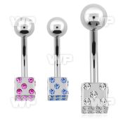 4u316 steel belly ring 5mm steel ball 5mm crystal studded ste belly piercing