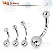 4u40y implant grade steel navel bananabell 14g steel balls
