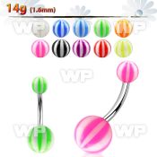 4u4w steel belly ring acrylic beach balls length 10mm 3 8 belly piercing