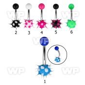 4u63x steel belly ring lower silicone coosh ball upper 5mm pla belly piercing