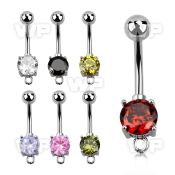 4u6gx steel belly ring 8mm prong set cz stone small ring to belly piercing