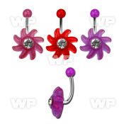 4u764b6 steel belly ring lower acrylic suncenter crystal an upp belly piercing