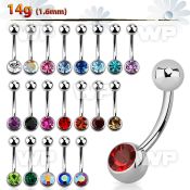 4ue63 steel belly ring 6mm press fit jewel ball an upper 5mm belly piercing