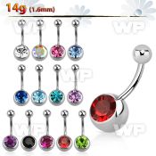 4ue6b steel belly ring giant 10mm press fit jewel ball an upp belly piercing