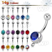 4ue6ix steel belly ring w 8mm press fit jewel ball an upper belly piercing