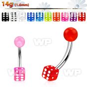4uhq18 steel belly ring 5mm acrylic uv ball 5mm acrylic uv dic belly piercing