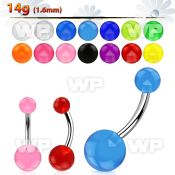 4uhq steel belly ring acrylic uv balls length 10mm 3 8 belly piercing