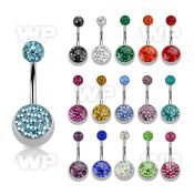 4ujrcesd steel belly ring lower 10mm half steel ball ferido glued belly piercing