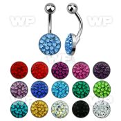 4ujrcey steel belly ring w ferido glue crystals epoxy cover top belly piercing