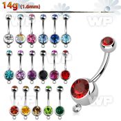 4uk6ix steel belly ring w 8mm 5mm press fit jewel ball hook belly piercing