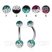 4ukda3w steel belly ring 5mm 6mm multi crystal ferido glued bal belly piercing