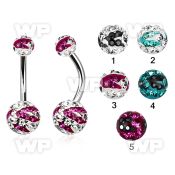 4ukdai6 steel belly ring multi crystal ferido glued ball szebra belly piercing