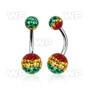 4ukdaia steel belly ring multi crystal ferido glued ball srasta belly piercing