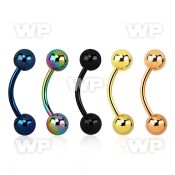 4ur4s3 ion plated 316l steel micro banana w 5mm ball eyebrow piercing