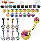 4urk6i ion plated steel belly ring press fit jewel balls length belly piercing