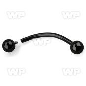 4urm4 black ion plated 316l steel banana internal threading bal eyebrow piercing