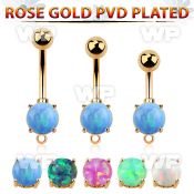 4urra15x rosegold finish implant steel navel bananabell opal