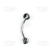 4uw1fr 316l steel micro banana w 3mm acrylic ballsblack white eyebrow piercing