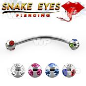 4uw6b surgical steel banana ring for snake eyes piercing 3mm eyebrow piercing