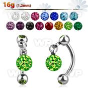 4uwal 316l steel micro banana w 3mm press fit jewel balls dang eyebrow piercing