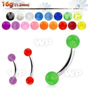 4uwhq4 316l steel micro banana w 3mm acrylic uv ball eyebrow piercing