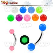 4uwib4 316l steel micro banana w 3mm acrylic glow in the dark eyebrow piercing