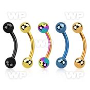 4uwr40 ion plated 316l steel micro banana w 4mm ball eyebrow piercing