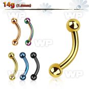 4uwr4i ion plated 316l steel micro banana 1 6mm 3mm ball eyebrow piercing