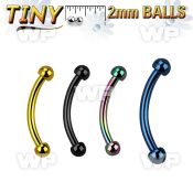 4uwr4k ion plated 316l steel micro banana 1mm 2mm ball eyebrow piercing