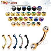 4uwrc4ks ion plated 316l steel micro banana w tiny 2 5mm jewel bal eyebrow piercing