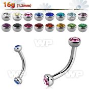 4uwxc4z 316l steel micro banana w 3mm press fit half jewel ball eyebrow piercing