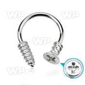 6436o surgical steel cbr horseshoe 1 6mm one cross screw top ear lobe piercing