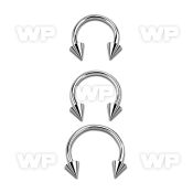 646u surgical steel cbr horseshoe 1 6mm 5mm cones belly piercing